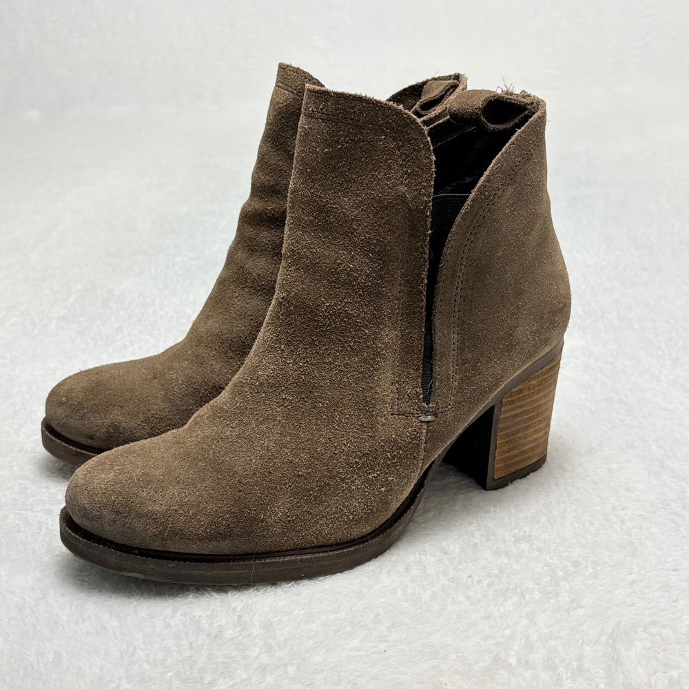 Bos & Co Belfield Brown Suede Ankle Boots Block Heel Booties Womens 40 US 10